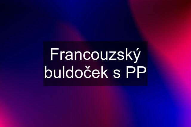 Francouzský buldoček s PP