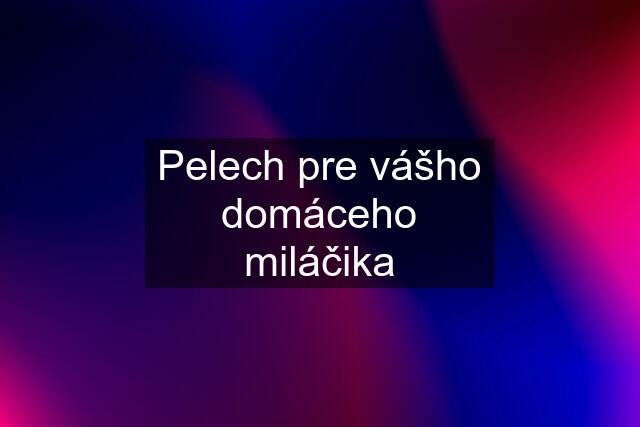 Pelech pre vášho domáceho miláčika