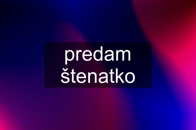 predam štenatko