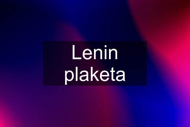 Lenin plaketa