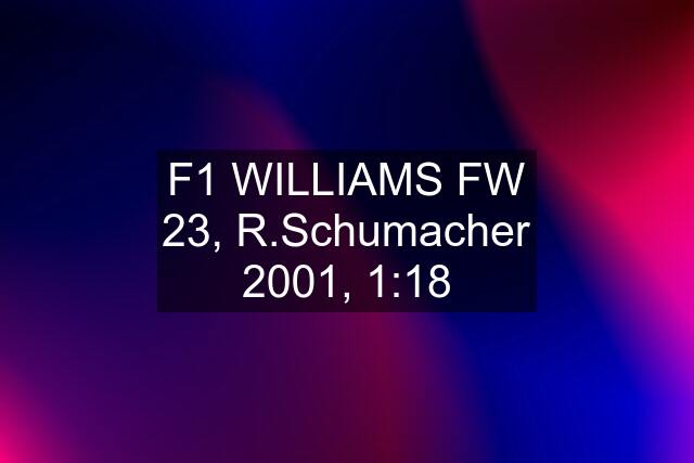 F1 WILLIAMS FW 23, R.Schumacher 2001, 1:18