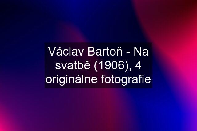 Václav Bartoň - Na svatbě (1906), 4 originálne fotografie