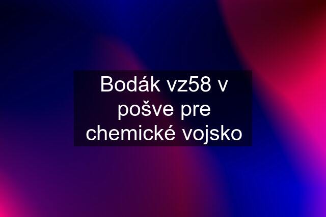 Bodák vz58 v pošve pre chemické vojsko