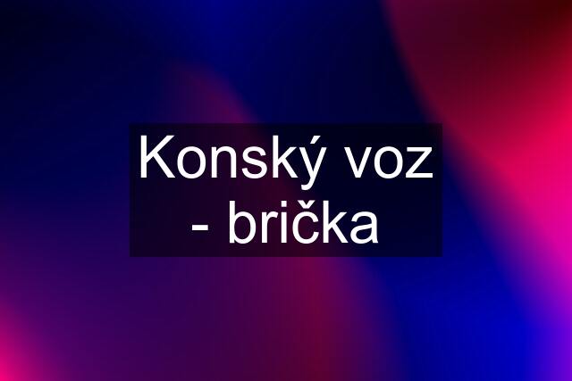 Konský voz - brička