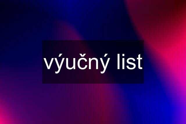 výučný list