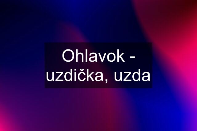 Ohlavok - uzdička, uzda