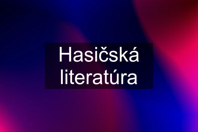 Hasičská literatúra