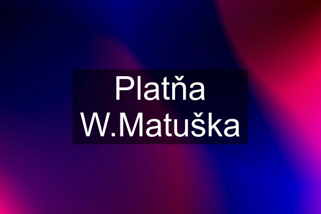 Platňa W.Matuška