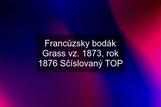 Francúzsky bodák Grass vz. 1873, rok 1876 Sčíslovaný TOP