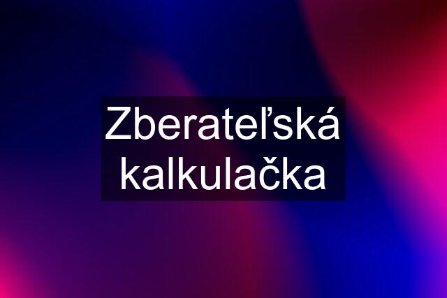 Zberateľská kalkulačka