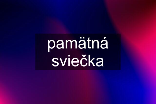 pamätná sviečka