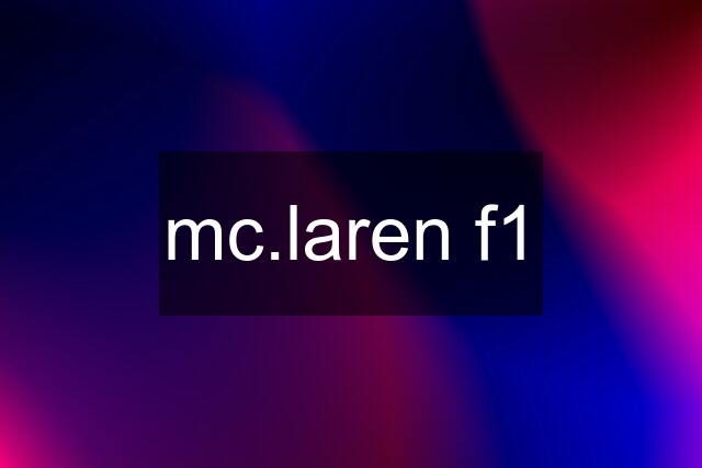 mc.laren f1