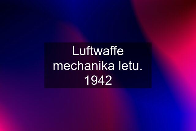 Luftwaffe mechanika letu. 1942