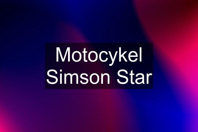 Motocykel Simson Star