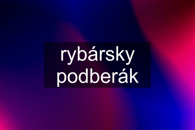 rybársky podberák