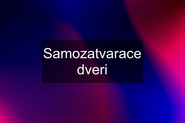 Samozatvarace dveri