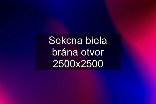 Sekcna biela brána otvor 2500x2500