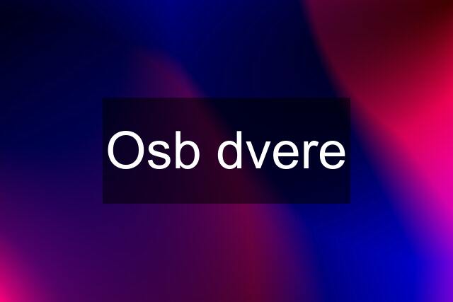 Osb dvere