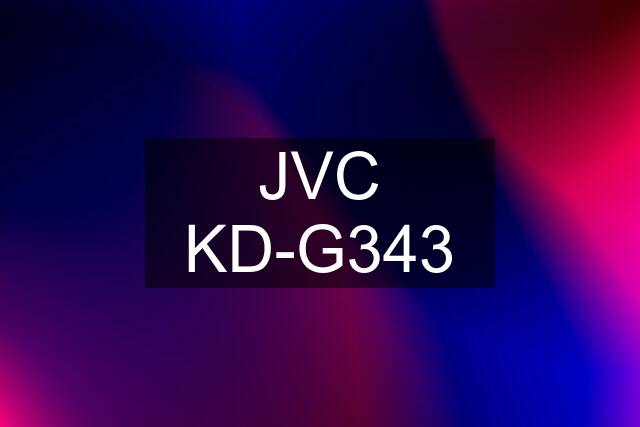 JVC KD-G343