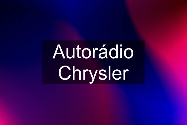 Autorádio Chrysler