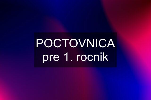 POCTOVNICA pre 1. rocnik