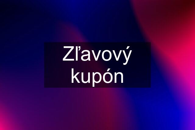 Zľavový kupón