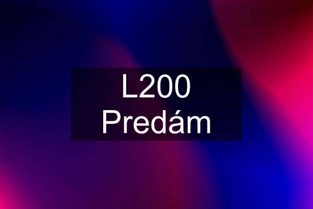 L200 Predám