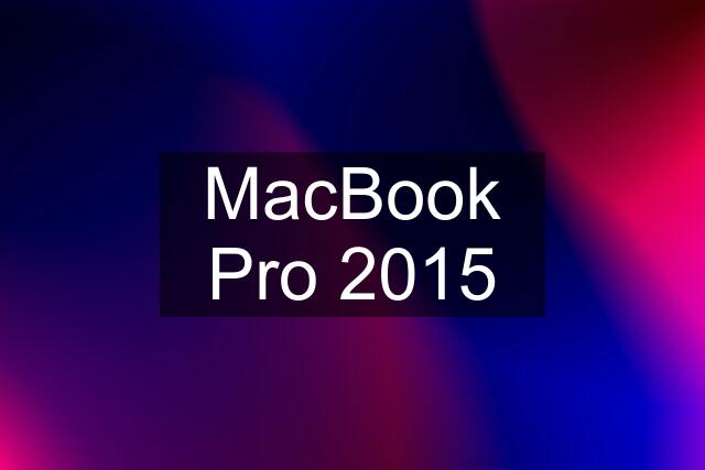 MacBook Pro 2015