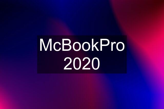 McBookPro 2020