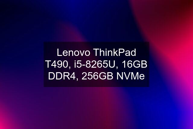 Lenovo ThinkPad T490, i5-8265U, 16GB DDR4, 256GB NVMe