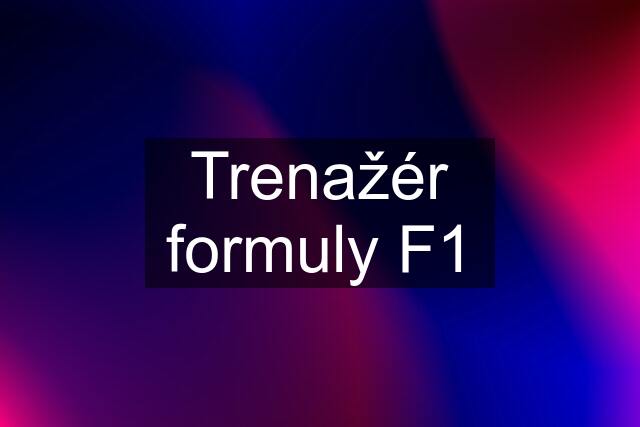 Trenažér formuly F1