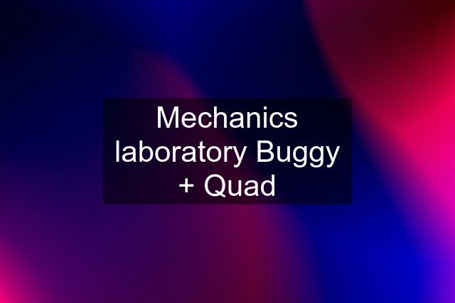 Mechanics laboratory Buggy + Quad