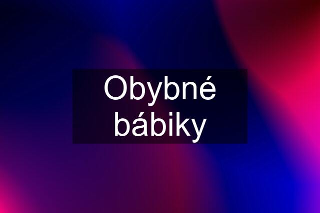 Obybné bábiky