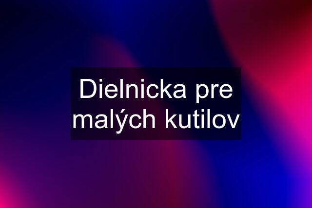 Dielnicka pre malých kutilov