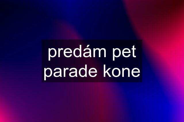 predám pet parade kone