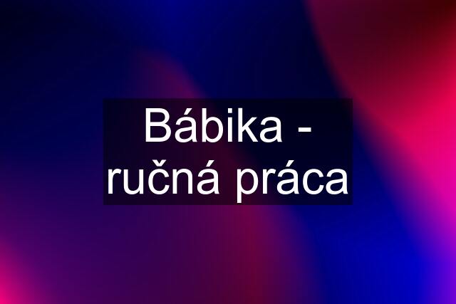 Bábika - ručná práca