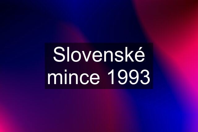 Slovenské mince 1993