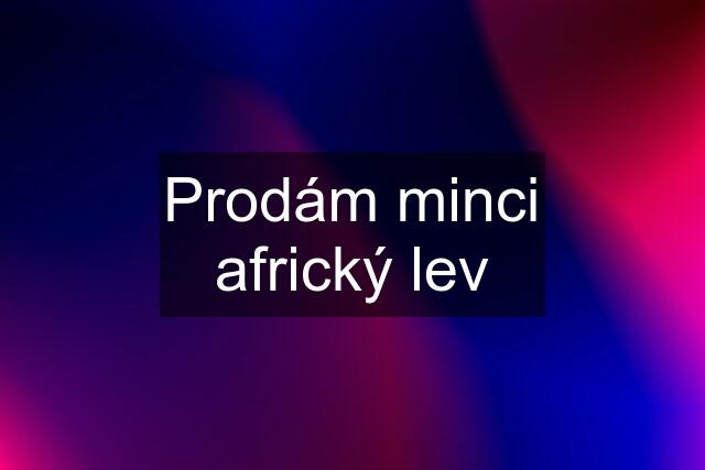 Prodám minci africký lev