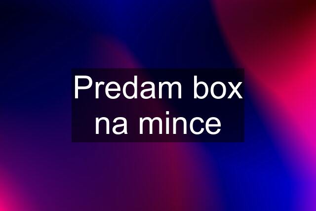 Predam box na mince