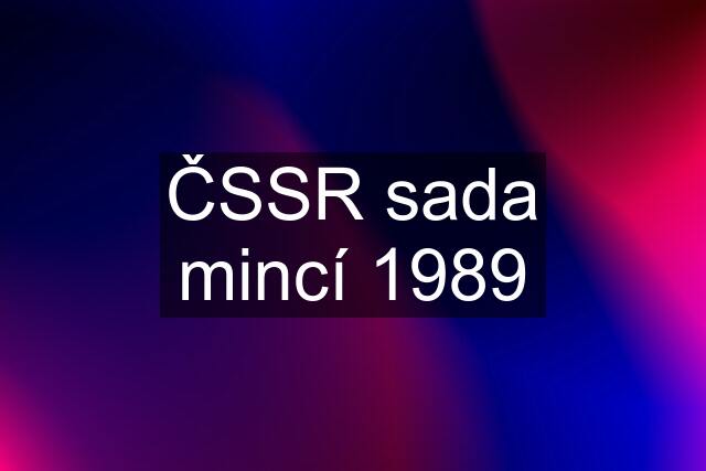 ČSSR sada mincí 1989