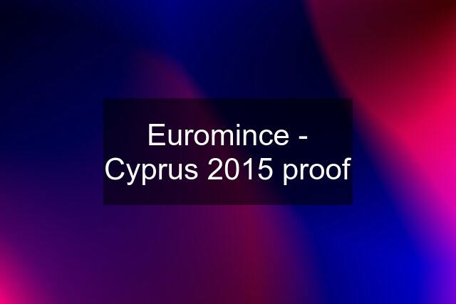 Euromince - Cyprus 2015 proof