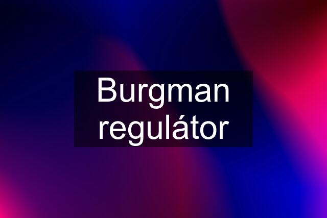 Burgman regulátor