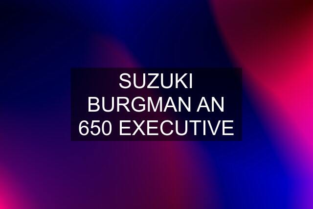 SUZUKI BURGMAN AN 650 EXECUTIVE