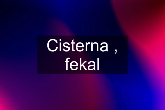 Cisterna , fekal