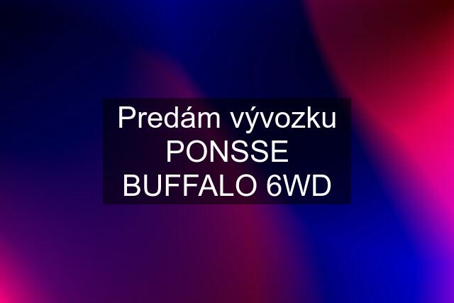 Predám vývozku PONSSE BUFFALO 6WD