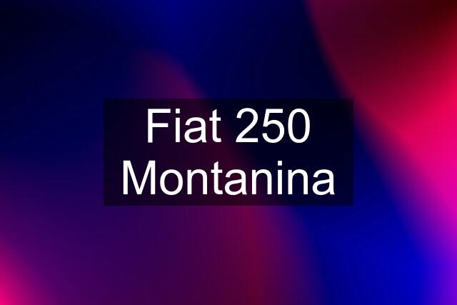 Fiat 250 Montanina