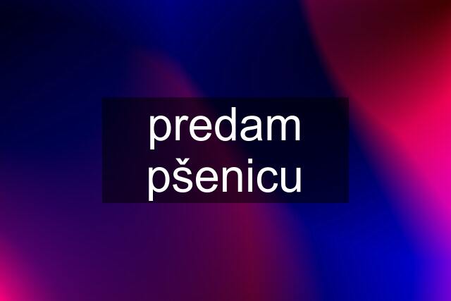 predam pšenicu