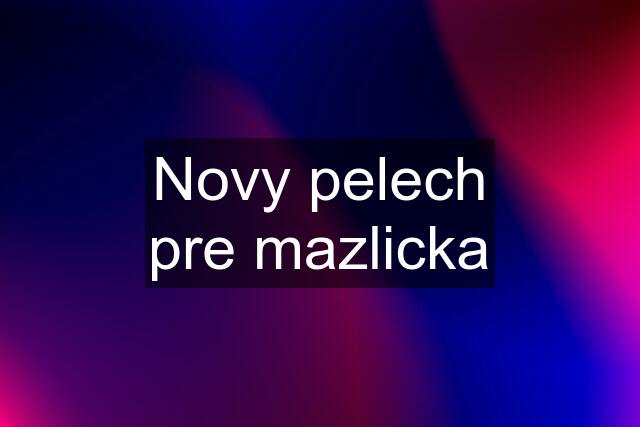 Novy pelech pre mazlicka