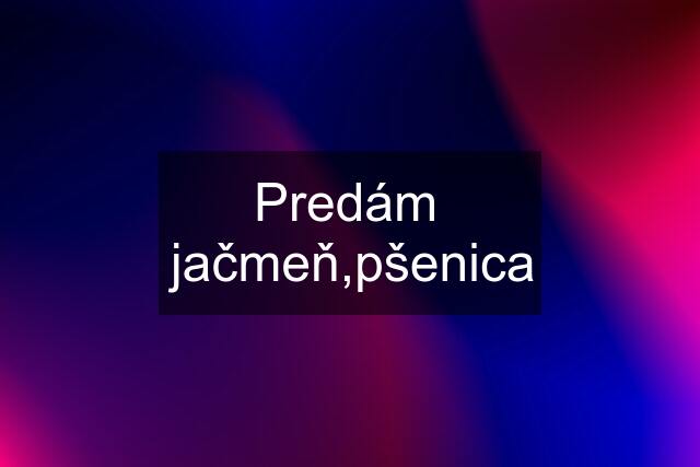 Predám  jačmeň,pšenica