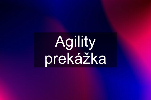 Agility prekážka